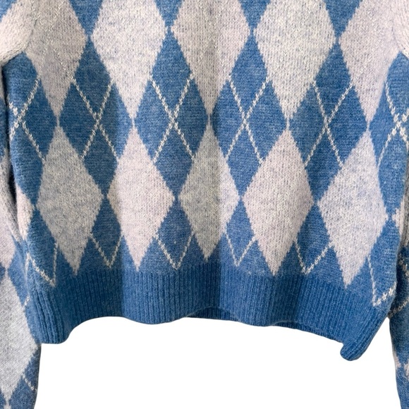 Lovers + Friends Casey Argyle Sweater in "Blue Multi" Size XS - Picture 8 of 14